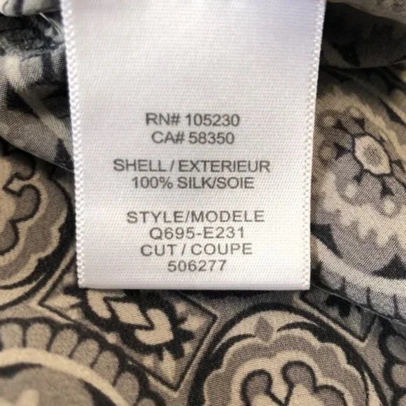 EQUIPMENT Signature Slim 100% Silk Gray Medallion - Picture 9 of 10